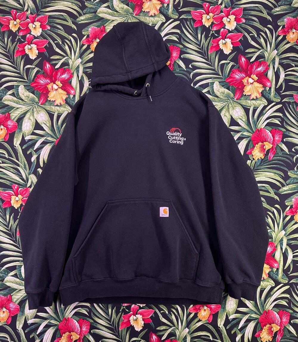 Carhartt Black Hoodie Workwear Size XL Loose Fit
